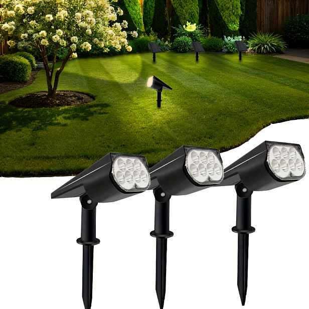 TEMU 3 ks solárních LED světel na trávník, 7 LED reflektorů ve tvaru sovy pro dekoraci krajiny, vhodné pro dvorky, zahrady, trávníky, , chodníky,