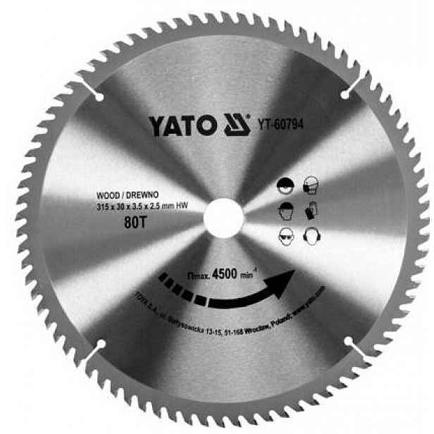 Yato Pilový Kotouč Na Dřevo 315X80TX30 YT-60794