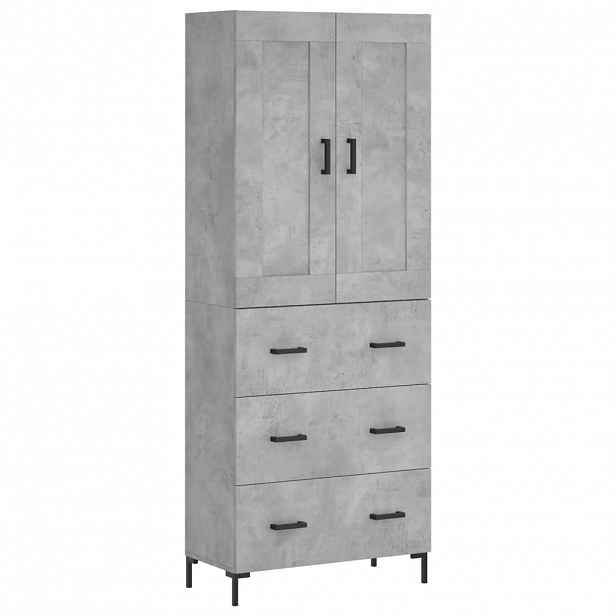 vidaXL Skříň highboard betonově šedá 69,5x34x180 cm kompozitní dřevo