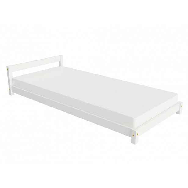 Benlemi Dětská jednolůžková postel s čelem LUCKY Zvolte barvu: Bílá, Zvolte rozměr: 90x200 cm, Zvolte zábranu: S otevřeným vstupem