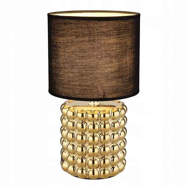 Černá stolní lampa Valentino s teplým leskem do kanceláře Globo