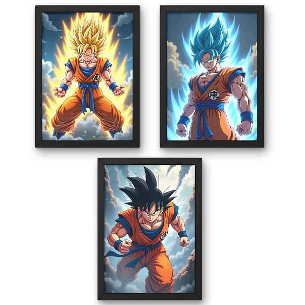 Sada tří plakátů Son Goku Dragon Ball 50 x 70 cm