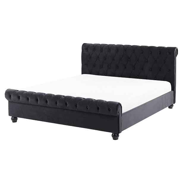 Beliani POSTEL 160/200 cm Černá Avallon