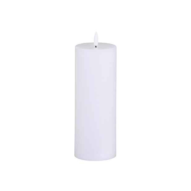 Bílá široká a vysoká svíčka na baterie Candle led - Ø 7,5 *20cm /2xAA Chic Antique