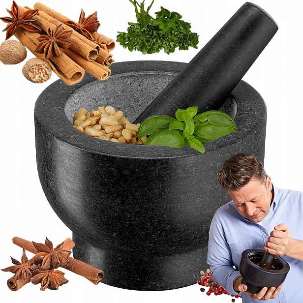 Granitový Kuchyňský Hmoždíř S Paličkou Ø 14 CM, Přírodní, Pevný Kámen