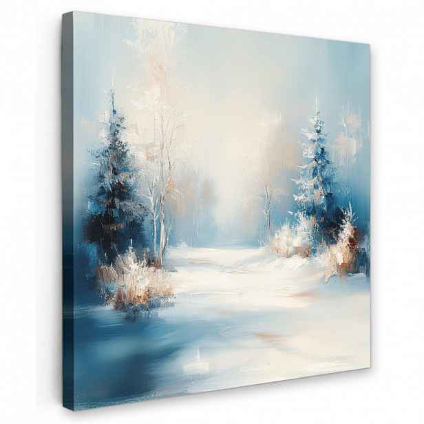 MuchoWow OBRAZ NA PLÁTNĚ Les – Zima – Příroda – Abstrakt – Sníh 20x20 cm