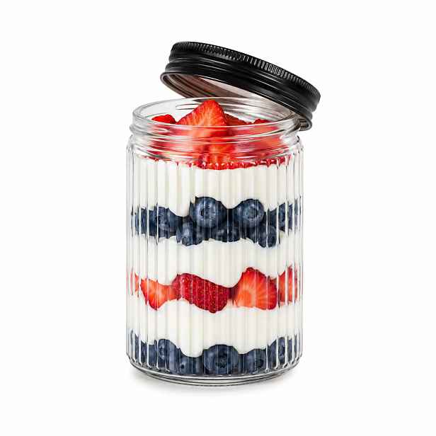 Zeller Present Sklenice na svačinu, dóza na jídlo, víko na závit RIBBED, 300 ml