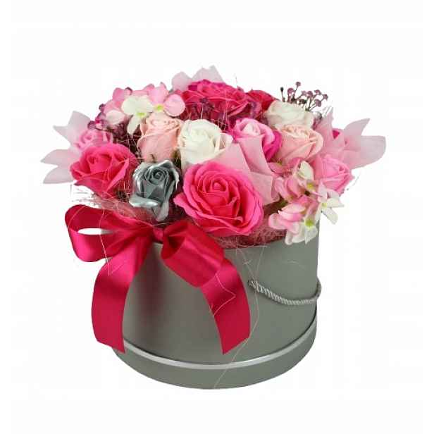 Flower Box XL Mýdlové květiny Dárek pro maminku Den žen Unikátní