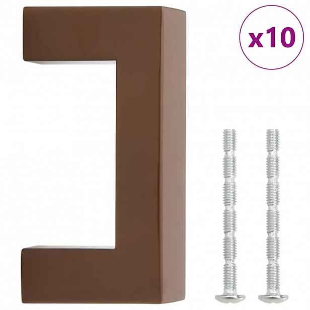vidaXL Nábytkové úchytky 10 ks bronzové 64 mm nerezová ocel