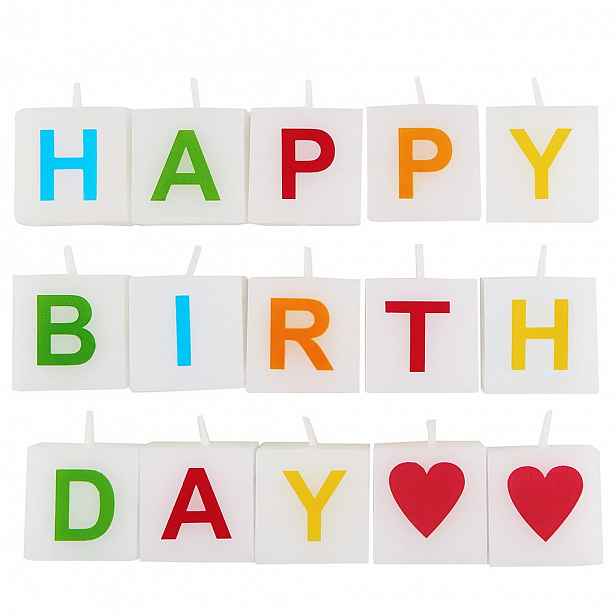 Butlers LOVE LETTERS Svíčka Happy Birthday 15 dílů