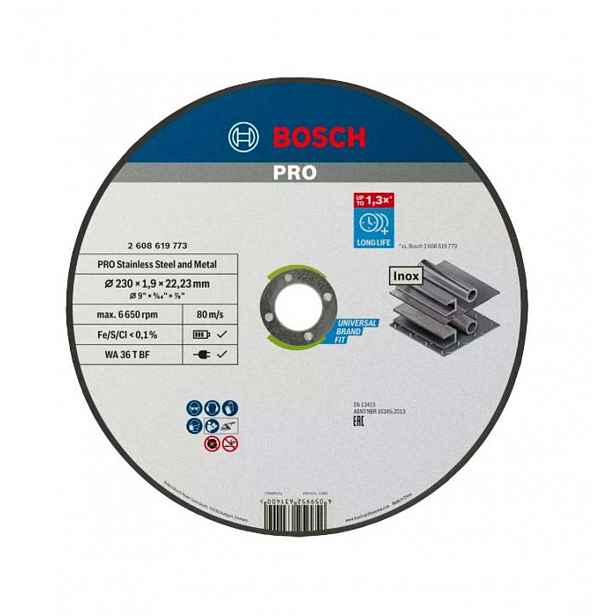 Bosch - Řezný kotouč na nerezovou ocel 230x22,2 mm 2608619773