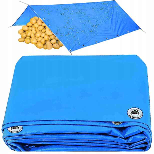 Plachta 8x10 m Velká Zesílená Plachta Univerzální Modrá Voděodolná