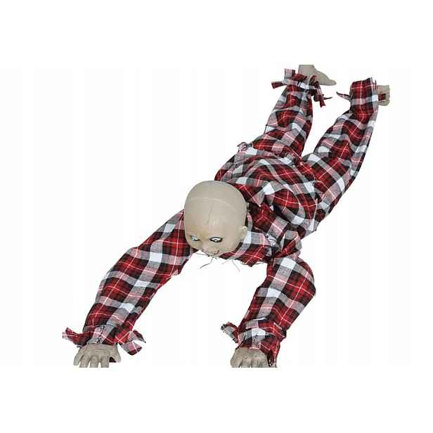 Plazící Se Zombie Chlapec 90 CM Interaktivní Halloweenská Dekorace