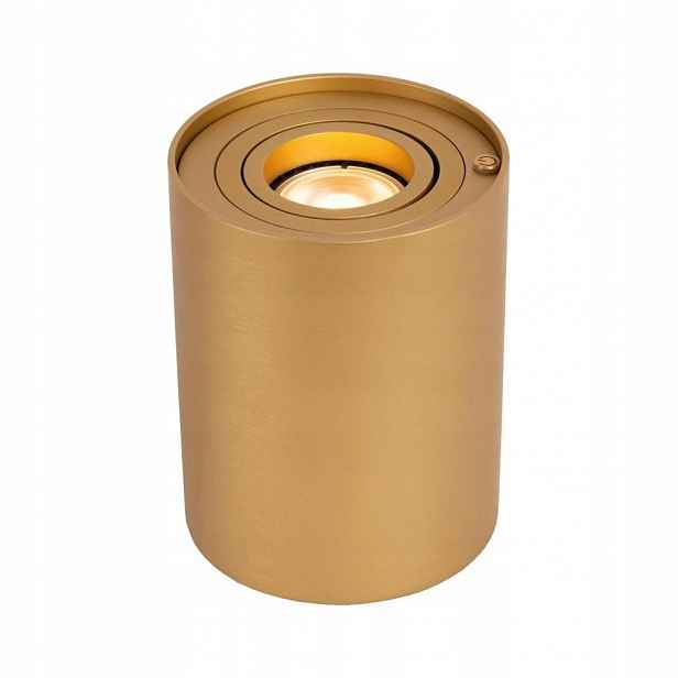 Zlatá stolní lampa Tube s dotykovým stmíváním do kanceláře 05/02/Lucide