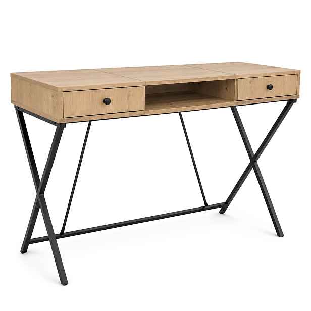Ak furniture Psací stůl Crossline 120 cm černý/dub Artisan