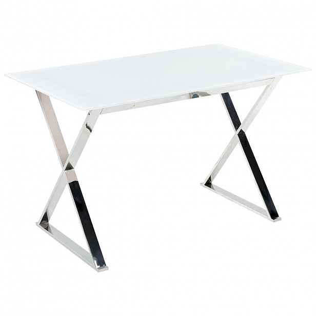 Beliani JÍDELNÍ STŮL 120/70/75 cm Bílý, Stříbrně zbarvený Obdélníkový Attica