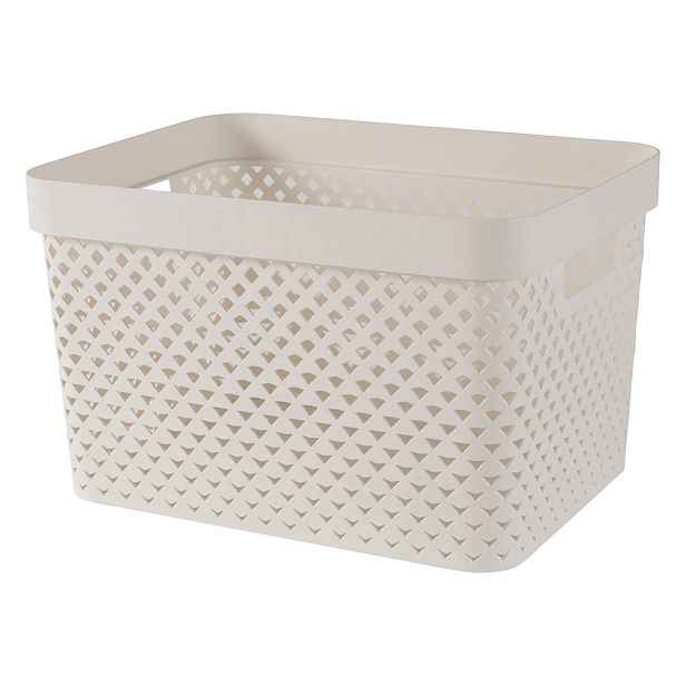 Béžový plastový úložný box 35,5x26x22 cm Pure – Curver