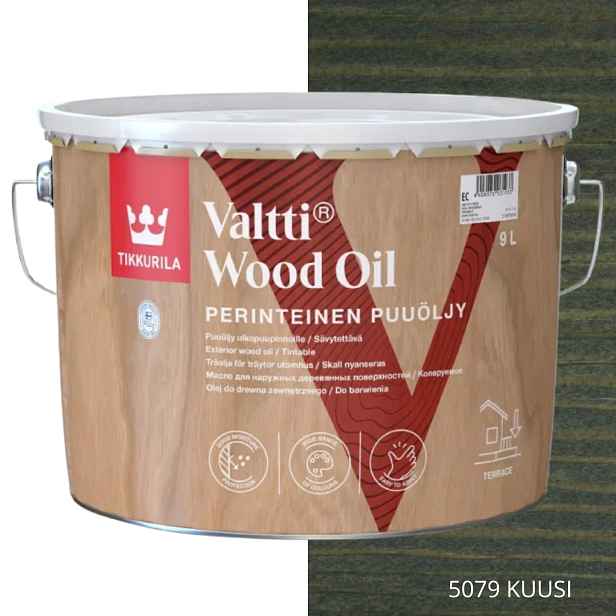 Tikkurila Valtti Wood Oil Olej Na Dřevo 9 L Barva 5079 Kuusi