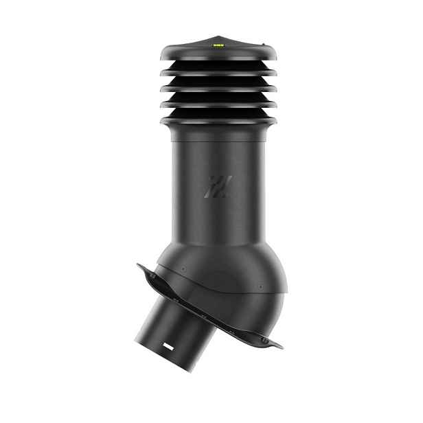 Větrací komín HiVent pro plechovou střešní krytinu, profil Z, 150 mm, černý