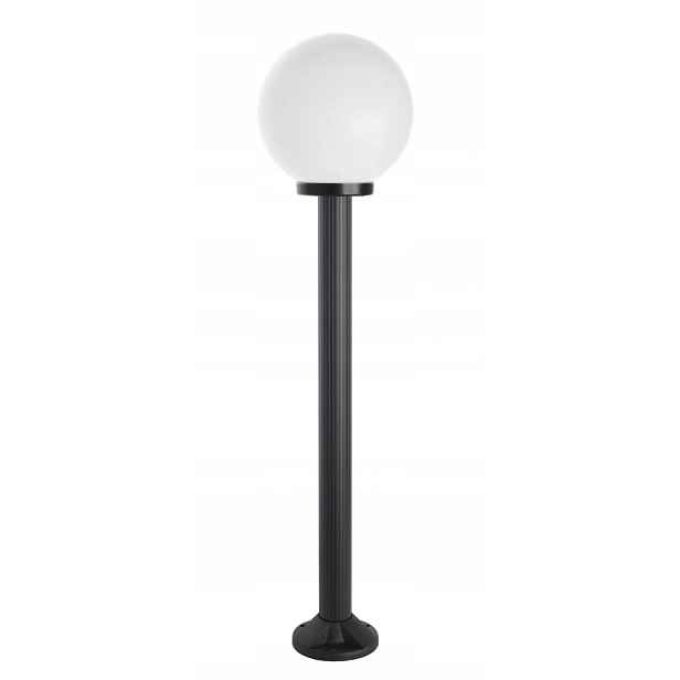 Zahradní stojací lampa, skleněná koule 25 cm, bílá nebo kouřová, výška 125 cm Su-ma
