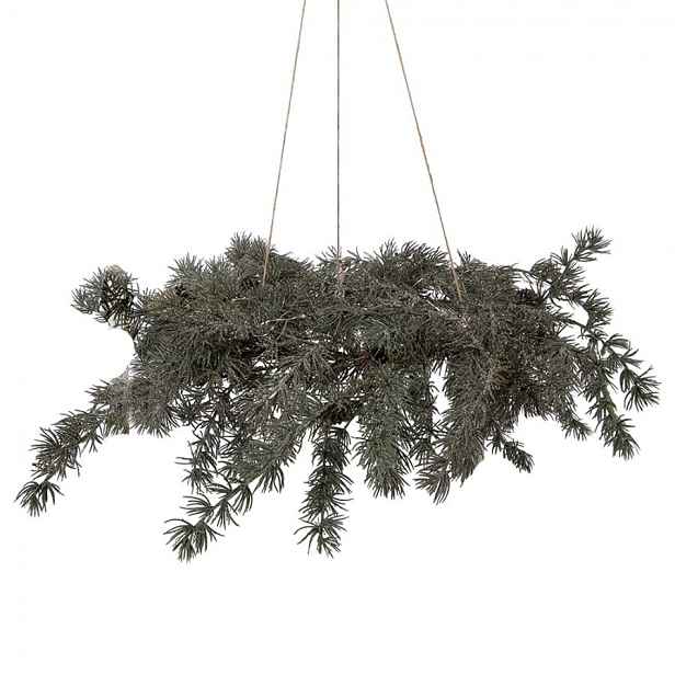 Závěsný vánoční umělý věnec Christmas Wreath Led - Ø 60*8 cm / 3*AA Clayre & Eef