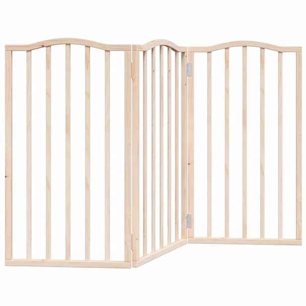 vidaXL Zábrana pro psy skládací 3 panely 150 cm topolové dřevo