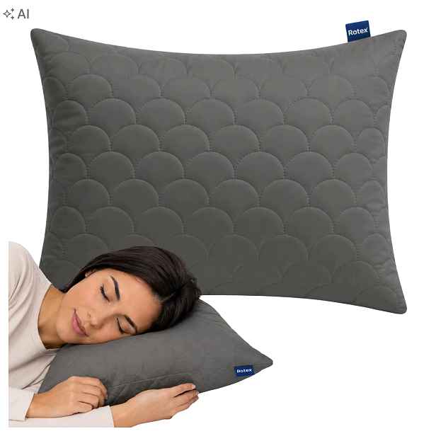 2x Polštář 40x60 Antialergický 60x40 na spaní Prošívaná Vysoká zip Rotex