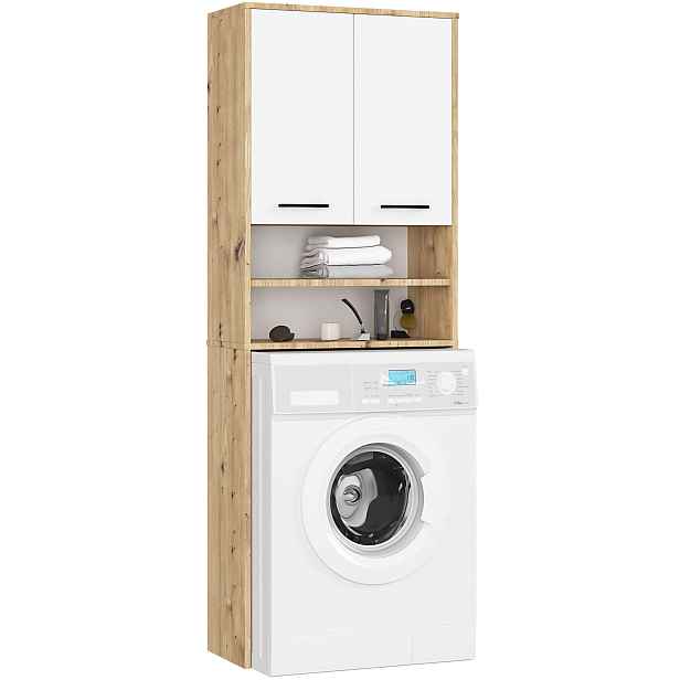 Ak furniture Koupelnová skříňka nad pračku FIN dub artisan/bílá