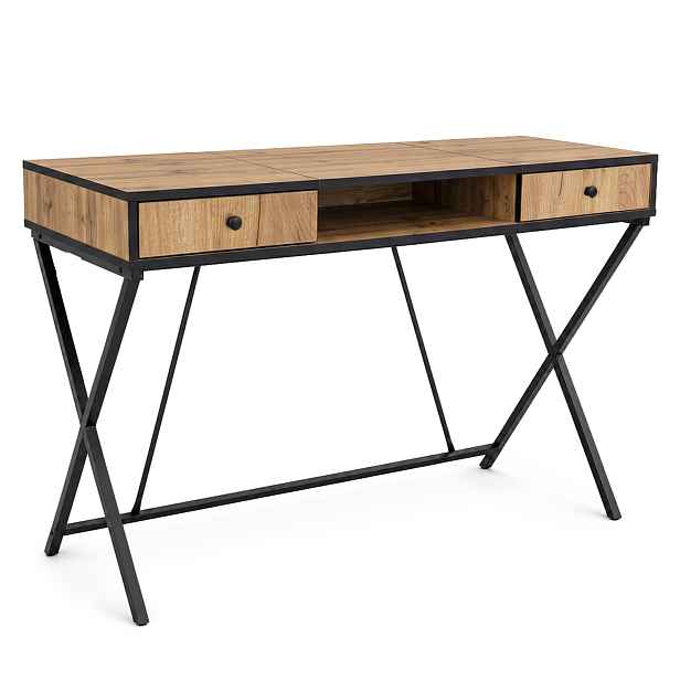 Ak furniture Psací stůl Crossline 120 cm černý/dub Craft