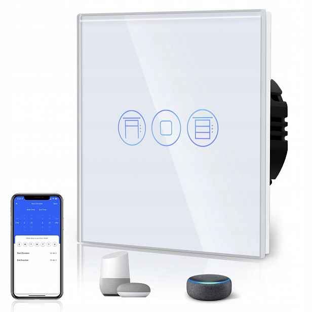 Bseed dotykový spínač rolet WiFi 3-kanálový 86 mm bílý