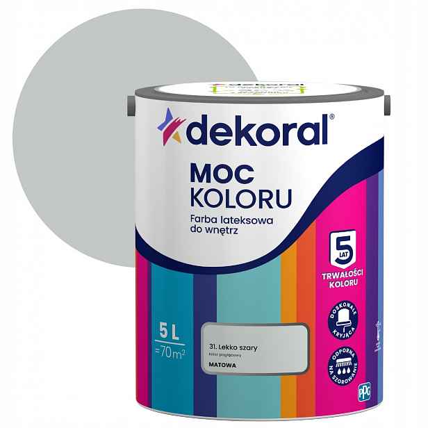 Dekoral Síla barvy Barva 5L Mírně šedá