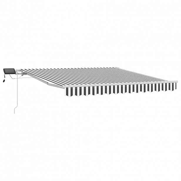 vidaXL Ručně zatahovací markýza s LED antracitová a bílá 300 x 250 cm