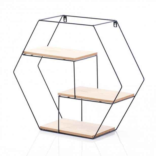 Homede Police Hexagon Aluviava přírodní, 40 x 52 x 35 cm