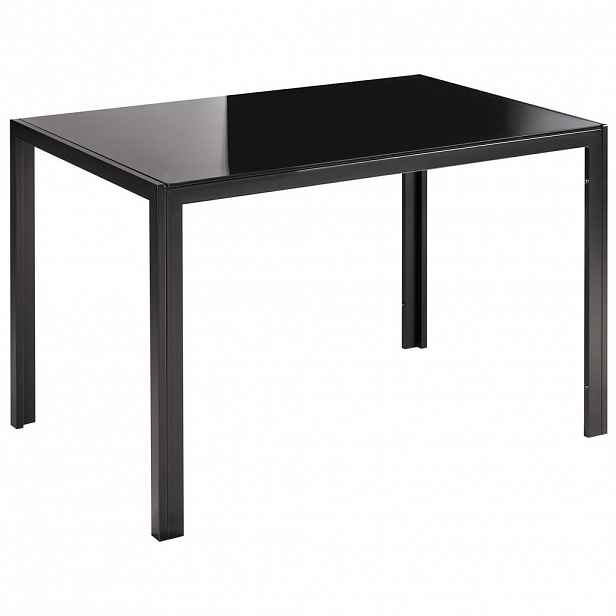 Beliani JÍDELNÍ STŮL Černý 120/80 cm Bezpečnostní sklo Lavos