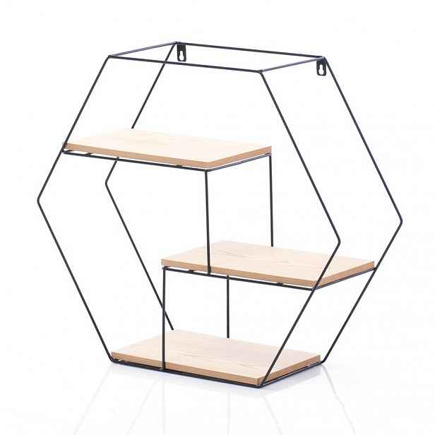 Homede Police Hexagon Aluviava přírodní, 40 x 52 x 35 cm