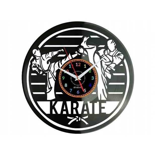 Karate Dárek Originální dekorace do domu Hodiny z vinylové desky