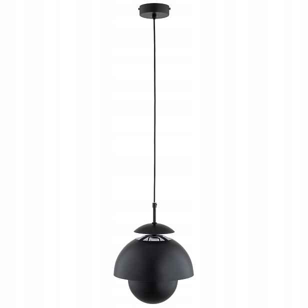 Alfa Runo závěsná lampa černá 1xE27 kovové stínidlo otevřené