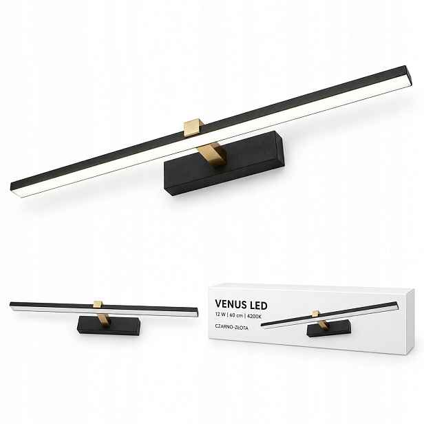 Lampa do obrazu Venus 12W 60 cm černo-zlatá Led nástěnná 840lm 4200K IP44