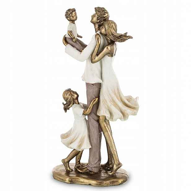 Figurka Rodina S Dětmi 25 cm Zlatá Bílá Béžová Symbol Rodiny