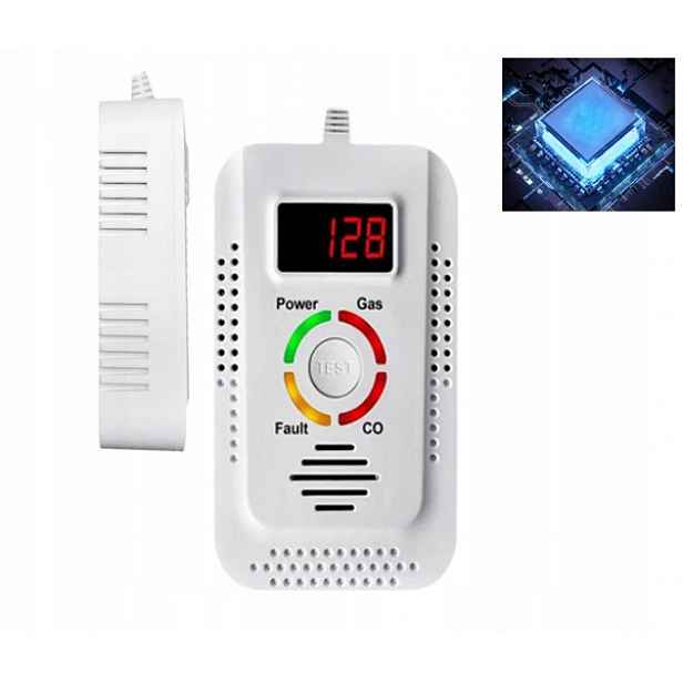 2v1 Detektor detektor plynu Lpg oxidu uhelnatého Co 9V 240V Alarm