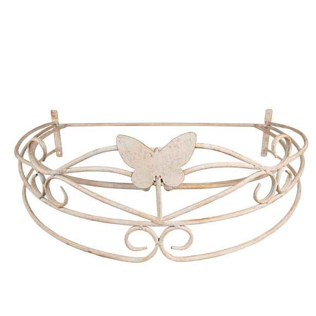 Béžový antik kovový baldachýn s motýlkem Butterfly - 66*46*23 cm Clayre & Eef