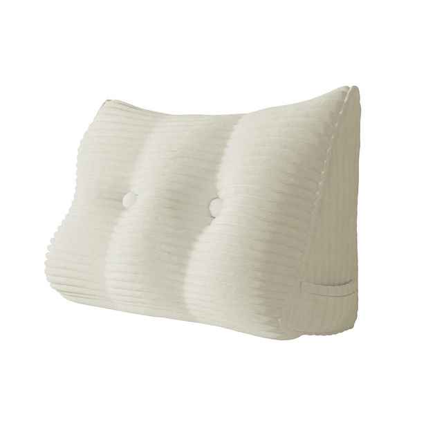 Vercart ZÁDOVÝ POLŠTÁŘ na postel kord Bílý 60 cm