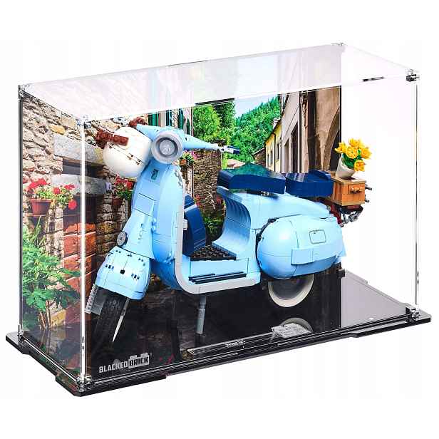 Vitrína s pozadím Blacked Brick pro Lego 10298 Creator Expert Vespa 125