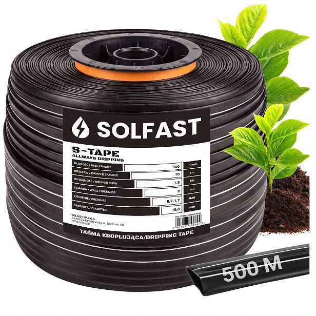 Kapací páska Kapkové zavlažování Hadice Lano 1,5 l/h 10 cm 500 m Solfast