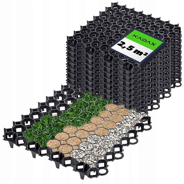 Geokrata Parkovací Mřížka Trávníková 50x50x3,5 10 Ks Zahradní 530 TON/m2