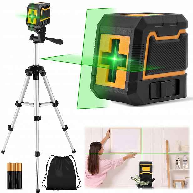 Laserová Rovinná Vodováha Hilda 4D Křížový Laser Stativ Pro Polic