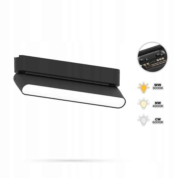 Reflektor Flood Reg 12W ZD12F Slim Track a FiberFLEX 24VDC 3CCT 3/4/6K