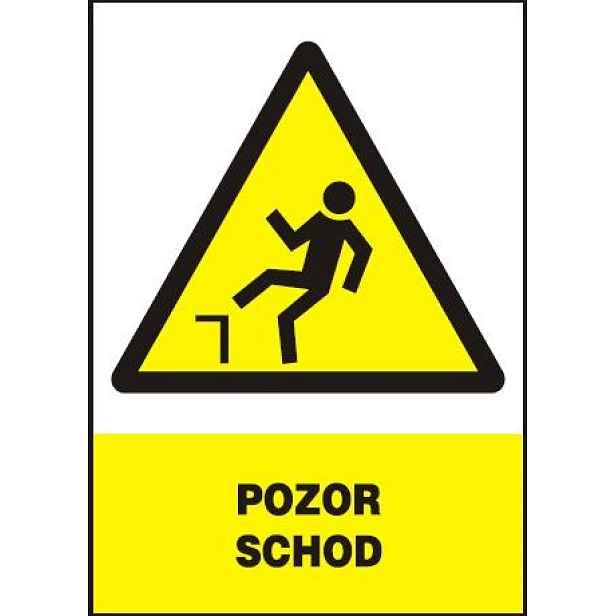 Tabule výstražná Pozor schod A4