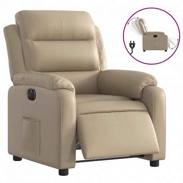 vidaXL Elektrické polohovací křeslo cappuccino umělá kůže