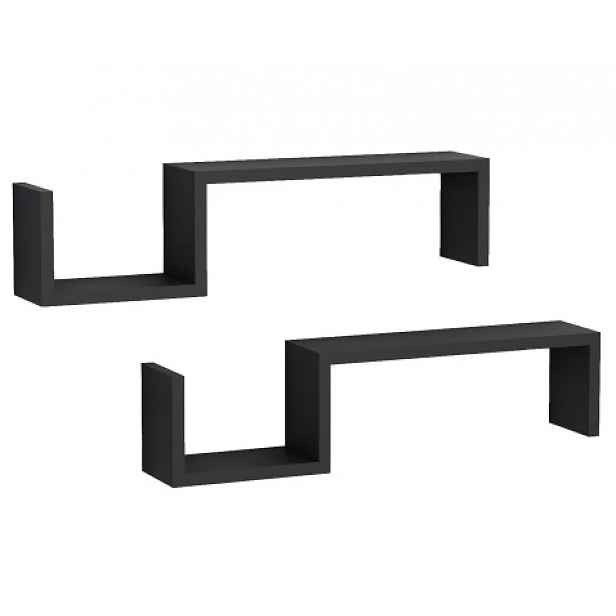 Sada 2 ks polic Linea 58 cm, černá